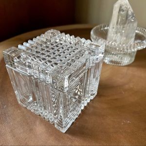 Art Deco Heavy Glass Trinket Box